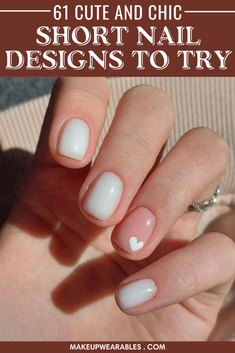 Short Cute Nail Designs Short Nail Designs Regular Polish, Simple Cute Gel Nails, Short Nail Art Designs Simple, Short Nail Designs Flowers Simple, Build A Gel Nail Designs Short, Easy Nail Designs For Beginners Short, Nail Designs For Very Short Nails, Regular Nail Polish Designs, Short Finger Nail Designs