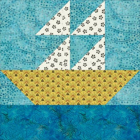 Sailboat Quilt, Boat Quilt, House Quilt Block, Nautical Quilt, Sea Quilt, Quilt Block Patterns Free, Dog Quilts, Building Tips, Lap Quilts