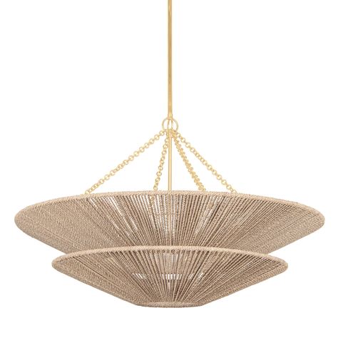 Rope Chandelier, Rattan Shades, Corbett Lighting, Bowl Pendant, Table Lamps For Bedroom, Chandelier Design, Gold Chandelier, Hudson Valley Lighting, Burke Decor