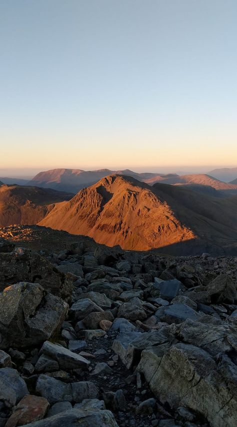 Great Gable in all its glory from my walk up Scafell Pike In The Lake District Cumbria England At Sunset Saturday 17 November 2018 Scafell Pike Lake District, Scafell Pike, Cumbria England, Peaceful Place, The Lake District, Peak District, Peaceful Places, Bucket List Travel, Cumbria