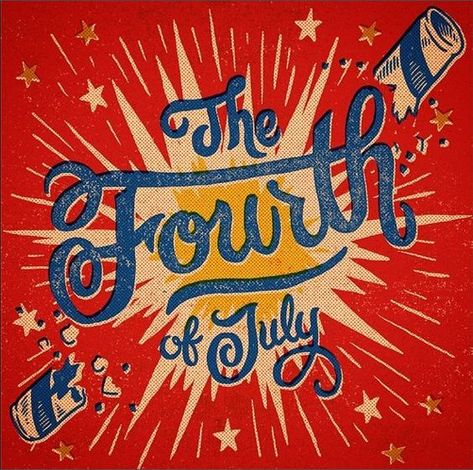 Patriotic sign for the 4trh of July with red, white and blue fireworks rockets 4th Of July Images, July Images, Patriotic Images, July Quotes, Vintage Writing, Happy Fourth Of July, July Ideas, Proud To Be An American, 4th Of July Decorations