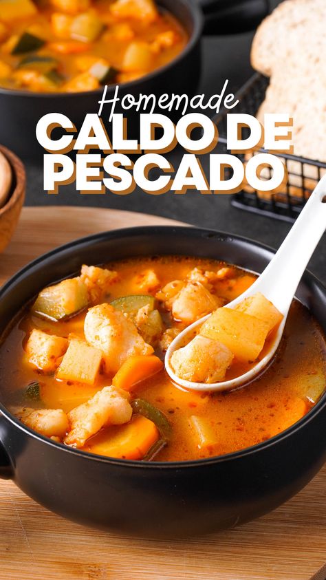 Fish Caldo Recipe, Fish Soup Mexican, Fish And Shrimp Soup Mexican, Fish Soup Recipe Mexican, Mexican Fish Soup, Caldo Recipe, Mexican Fish, Salmon Soup, Fish Dinner Recipes