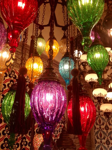 Turkish Blown Glass Lamps in Durham Indoor Market @howbazaar Glass Lamp Aesthetic, Moraccon Lamp, Turkish Lights Decor, Retail Gift Turkish Lamp, Turkish Lamp Aesthetic, Turkish Hanging Lamp, Turkish Decor, Turkish Lights, Funky Furniture