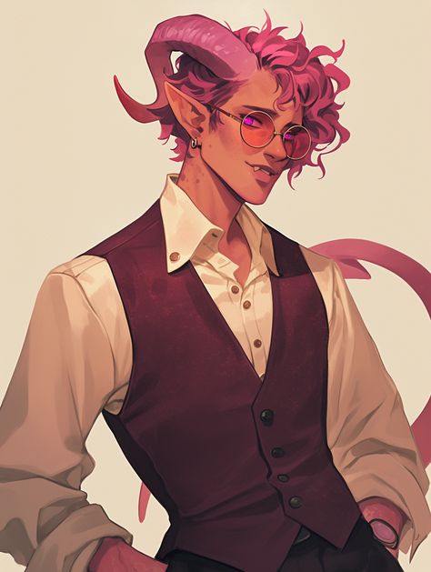 Pink Tiefling Male, Tiefling Pink, Pink Tiefling, Male Tiefling, Tiefling Male, Dnd Tiefling, Character Art, Pink, Art