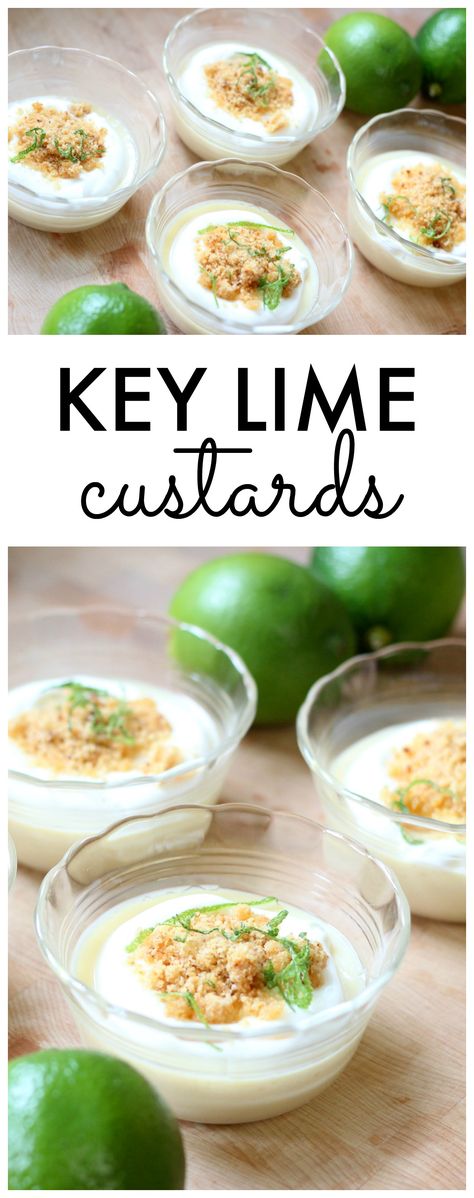 Key Lime Custard, Lime Custard, Shooter Recipes, Cream Custard, Pie Filling Recipes, Custard Desserts, Individual Desserts, Custard Recipes, Custard Filling