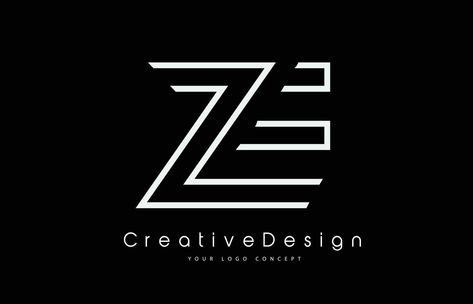 ZE Z E Letter Logo Design in White Colors. Z Logo Design Ideas, Z Logo Design, E Letter Logo, Letter Z Logo, E Letter, Text Logo Design, Identity Branding, Lettering Art, Hand Lettering Art