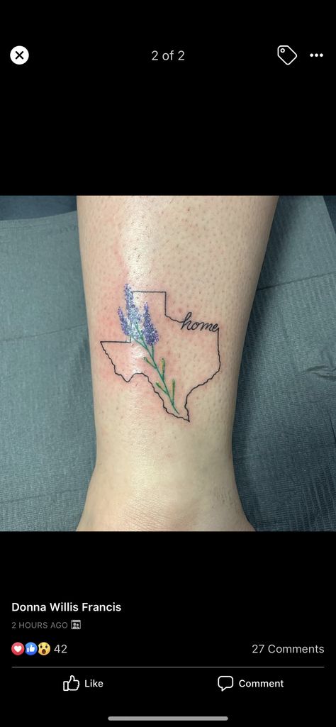 I want something like this, but with the Texas flag inside the state Texas Wrist Tattoo, Texas With Bluebonnets Tattoo, Texas Symbols Tattoo, Texas Map Tattoo, Texas Tattoos Women Flower, Texas Small Tattoos, Feminine Texas Tattoo, Small Texas Themed Tattoos, State Of Texas Tattoos Women