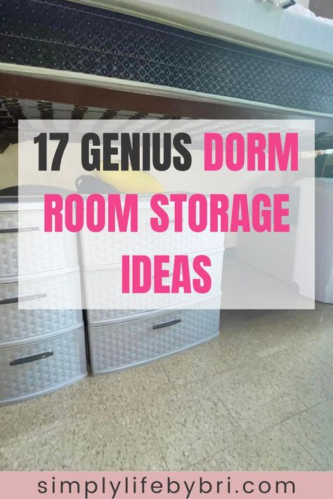 dorm room storage ideas Dorm Room Storage Ideas, College Apartment Bathroom, College Dorm Storage, Dorm Room Organization Diy, Bedroom Ideas For Teenage Girl Rooms, Room Storage Ideas, Small Dorm Room, College Bedroom Apartment, Small Dorm