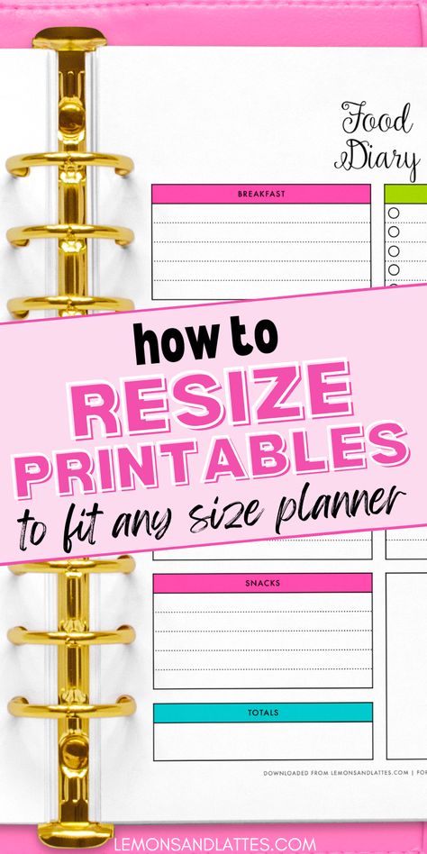 How to resize a PDF. There's no need to search for another printable planner that fits your needs when you can adjust the size yourself! Here are some easy ways to resize any printable! Homemade Planner, Best Planners For Moms, Happy Planner Free Printable, Happy Planner Printables, A5 Binder, Metric Measurements, Home Binder, A5 Printables, Best Planners