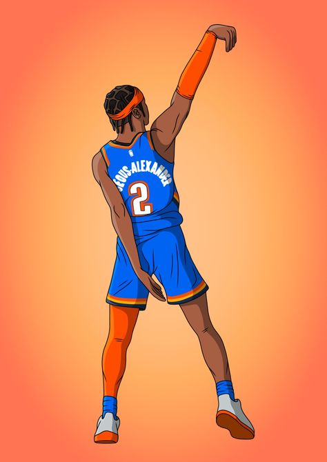 Okc Thunder Wallpapers, Shai Gilgeous Alexander Wallpaper, Shai Alexander, Thunder Background, Thunder Wallpaper, Okc Thunder Basketball, Shai Gilgeous Alexander, Nba Artwork, Game Image