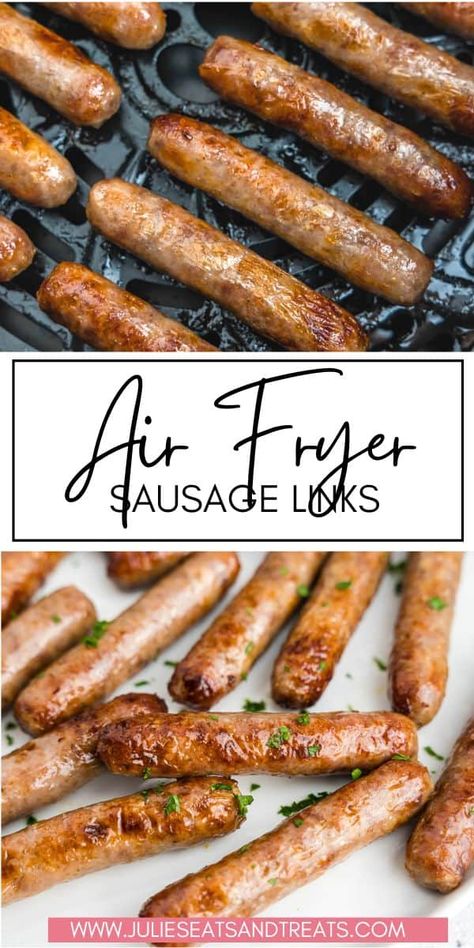 Say goodbye to those annoying grease splatters with Air Fryer Sausage Links. It's seriously the best way to whip up a quick breakfast. These sausages made in the air fryer are so easy to make, they'll be ready in just 10 minutes, giving you plenty of time to prep the rest of your morning feast. So go on, give it a whirl and see how simple your breakfast cooking can get! Air Fryer Sausage Links, Air Fryer Sausage, Breakfast Sausage Links, Breakfast Cooking, How To Cook Chorizo, Fried Sausage, Cinnamon Roll Waffles, Tater Tot Breakfast, Cooks Air Fryer