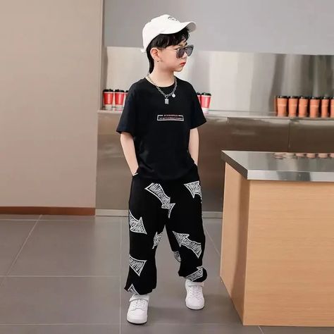 Boys Clothes Sets Summer Short Sleeve T-Shirt + Loose Pants 2PCS Hip Hop Kids Clothing Children Outfits Teenage 8 10 12 14 Years - AliExpress 1501 Hip Hop Kids, Children Outfits, Sets Summer, Boys Clothes, Loose Pants, Summer Shorts, Kids Clothing, Boy Outfits, Outfit Sets