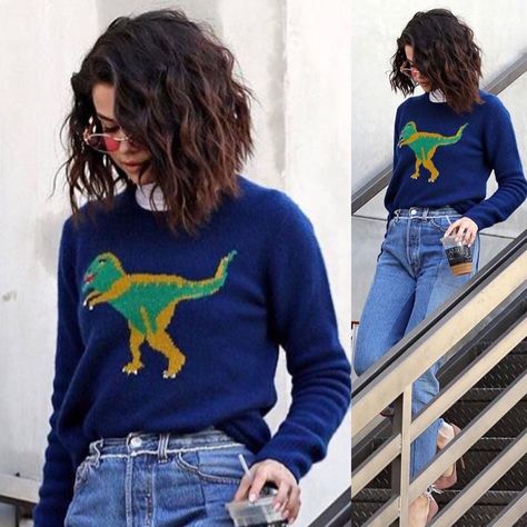 Selena Gomez Fashion, Selena Gomez Street Style, Selena Gomez Short Hair, Selena Gomez Hair, Selena Gomez Outfits, Selena Gomez Style, Trendy Haircuts, New Haircuts, Short Curly Hair