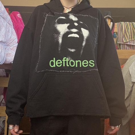 deftones spring 2022 tour band sweatshirt... - Depop Makers Space, Band Hoodies, Band Merch, Hand Sewing, Hoodies Men, Band, Sweatshirts, Black