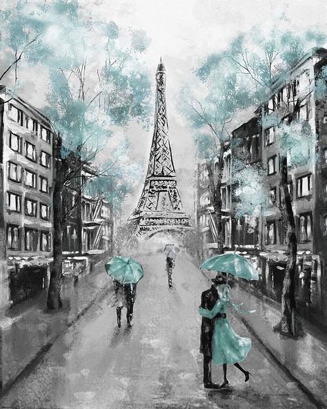 Bedroom Blue, Paris Painting, Painting Bedroom, Paris Print, Landscape Poster, City Landscape, Wall Art Pictures, Painting Style, Best Canvas