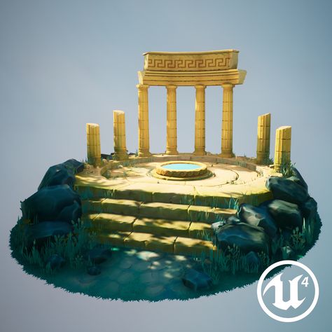 Ancient Greek Buildings, Temple Game, Minecraft Temple, Ancient Greek Temple, Greek Buildings, Minecraft Statues, Minecraft Interior Design, Temple Ruins, 3d Modeling Tutorial