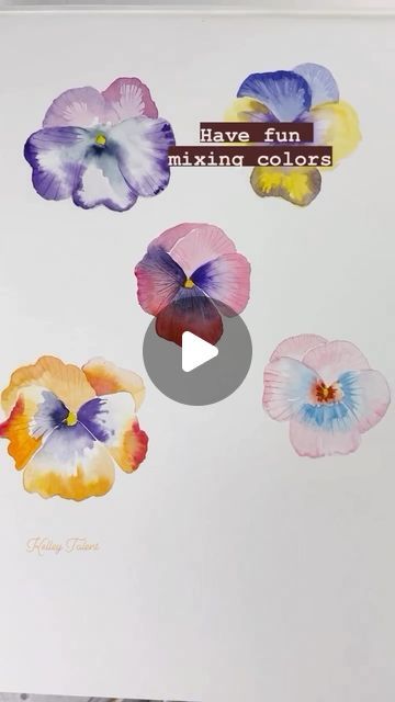 Pansy Painting, Easy Flower Painting, Pansies Flowers, 1k Views, Artist On Instagram, Pictures To Paint, Painting Tutorial, Pansies, Spring Flowers