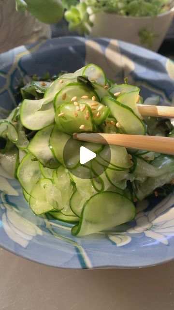 Manda on Instagram: "🥒Japanese Cucumber and Wakame Seaweed Salad (Sunomono) (きゅうりわかめ酢の物)   📝Story time with Manda: My grandma loved making this cucumber salad because it’s ABSOLUTELY DELICIOUS and it’s super easy to make. This was my standard of what cucumber salads/salads should taste like…. So you can imagine my surprise when I got to elementary school and we got soggy cucumbers with iceberg lettuce and ranch.   Don’t get me wrong, veggies and ranch are amazing! However I love the crunch and the refreshing taste of this salad so much more. It throws me into another taste dimension!   Also I absolutely love this song, and it’s perfect because red (song name) and green (cucumbers) are opposites on the color wheel.   📒Recipe: [Ingredients]  • 3 Japanese or Persian Cucumbers (きゅうり)* • Dri Cucumber Salad Japanese Recipes, Sunomono Salad, Chinese Smashed Cucumber Salad, Crunchy Asian Cucumber Salad, Smashed Cucumber Salad Asian, Japanese Cucumber Seaweed Salad, Japanese Side Dish, Cucumber Salads, Red Song