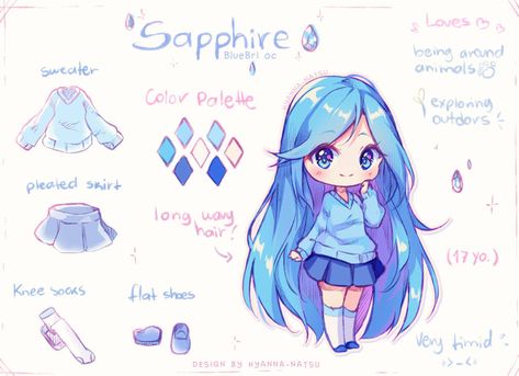 [+Video] Commission - About Sapphire by Hyanna-Natsu Hyanna Natsu, Sketch Reference, Chibi Hair, V Model, Chibi Anime Kawaii, Chibi Girl, Chibi Characters, Cute Anime Chibi, Kawaii Chibi