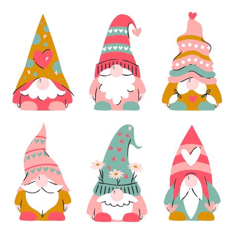 Christmas Gnome Illustration, Gonk Illustration, Christmas Gnome Images, Gnome Inspiration, Gnomes Illustration, Christmas Draw, Bujo 2023, Gnome Illustration, San Valentin Vector