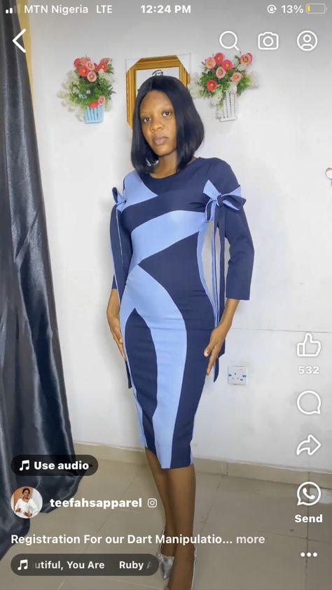 Dart Manipulated Gown, Dart Manipulated Tops, Corporate Gowns, Pretty Dresses Casual, Classy Work Outfits, Colorblock Dress, Colour Block, Work Outfits, Mix N Match