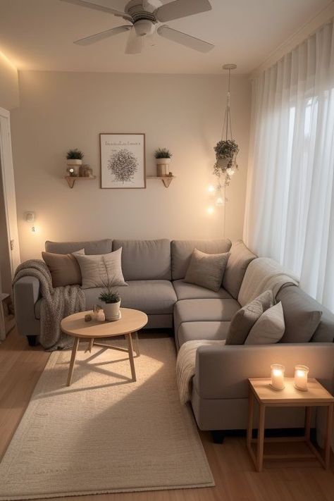 Small Apt Living Room, Salas Aesthetic, Apartment Decorating Living, Apartment Living Room Design, Dream Apartment Decor, Future Apartment Decor, Simple Living Room, Small Apartment Living, Home Design Living Room