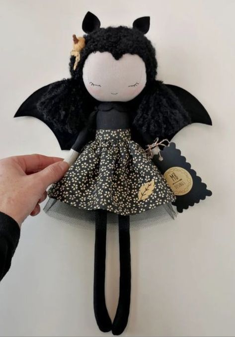 Happy Nursery, Nursery Embroidery, Bat Girl, Goth Baby, Sewing Stuffed Animals, Gothic Dolls, Halloween Doll, Art Dolls Handmade, Dolls For Sale