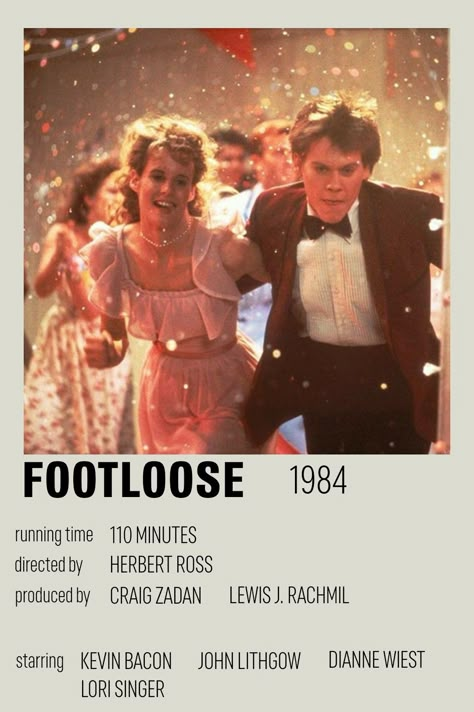 Movies Minimalist Poster, Footloose Movie, Movies Minimalist, Minimalist Movie Posters, Minimalist Polaroid Poster, Filmy Vintage, Iconic Movie Posters, Movie Card, Girly Movies