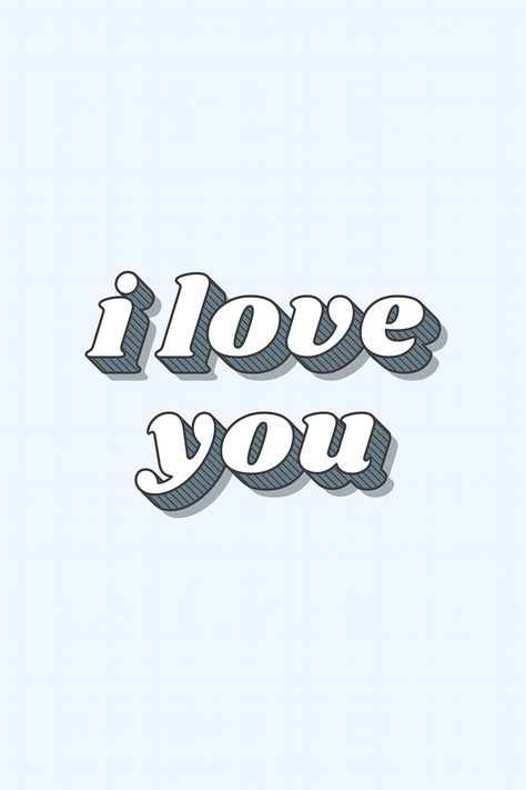 I love you retro bold lettering typography font vector | free image by rawpixel.com / Wit I Love You Typography, I Love You In Different Fonts, Love Typography Word, I Love You Writing Fonts, I Love You Font, Lovely Good Night, Happy Valentines Day Images, Love You Messages, Writing Fonts