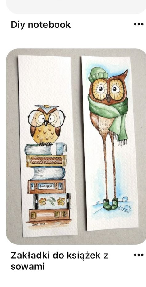 Homemade Bookmarks, Handmade Bookmarks Diy, Doodle Paint, Owl Stickers, Watercolor Birthday Cards, Creative Bookmarks, Bookmark Craft, Watercolor Paintings For Beginners, Watercolor Bookmarks