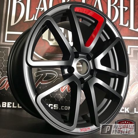 Powder Coated in RAL 3002 and BLACK JACK. See more of BLACK LABEL COATINGS projects at PrismaticPowders.com along with 1,000’s of other Powder Coating wheels. Alloy Wheels Design, Aveo Gt, Powder Coating Wheels, Car Sticker Ideas, Vw Wheels, Custom Wheels Cars, Car Stripes, Skoda Rapid, Vw Ideas