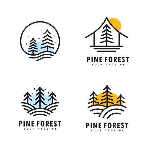 Pine Tree Design, Tree Icons, Pine Logo, Pine Logo Design, Pine Tree Logo, Pine Tree Logo Ideas, Tree Icon Logo, Tree Logo Design Inspiration, Tree Company Logo