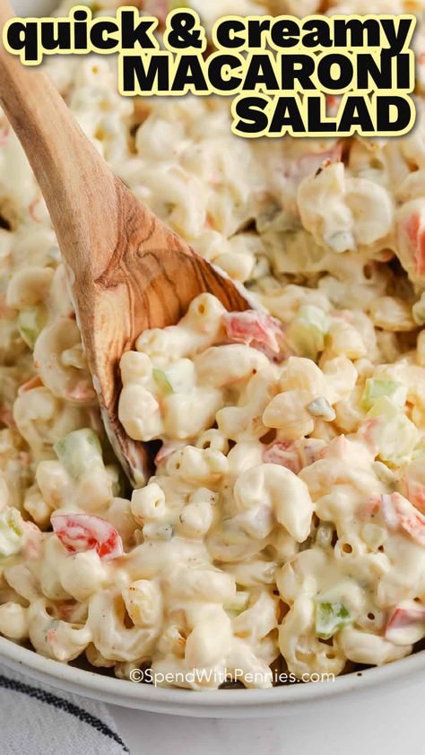 Macaroni Salad is creamy, flavourful, and filled with chunks of ham! Bring to a potluck or barbeque and watch it all disappear! Hawaiian Pasta Salad, Hawaiian Mac Salad, Homemade Macaroni Salad, Mac Salad Recipe, Creamy Macaroni Salad, Hawaiian Macaroni Salad, Easy Macaroni Salad, Classic Macaroni Salad, Best Macaroni Salad