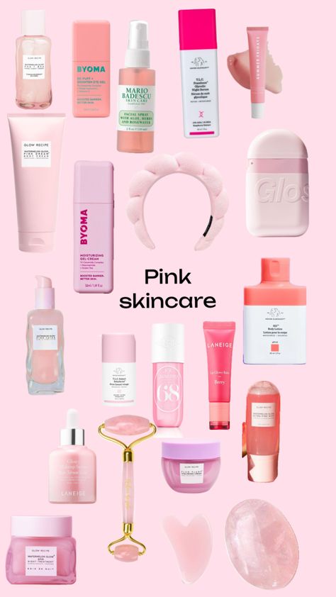 Pink skincare Pink Skincare Products, Pink Skin Care, Pink Selfcare, Pink Skincare, Pink Skin, Skincare Products, Dry Skin, Pink Flowers, Skin Care