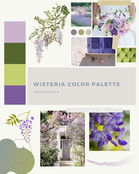 Wisteria Logo Design, Wisteria Palette, Wisteria Color, Lavender Color Palette, Pallet Wedding, Hex Color Palette, Color Rush, Pale Orange, Spring Mood