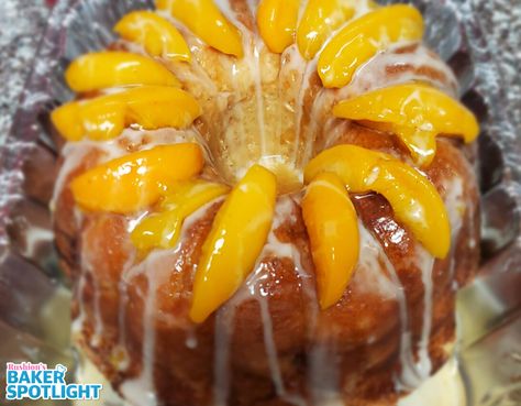 Southern Peach Cobbler Pound Cake by Shay Page | Rushion's Kitchen Peach Cobbler Pound Cake Recipes Moist, Senior Cakes, Peach Cake Design, Peach Cobbler Pound Cake Recipe, Canned Peach Cobbler Recipe, Peach Cobbler Pound Cake, Peach Cobbler Cake, Everyday Cakes, Peach Pound Cakes