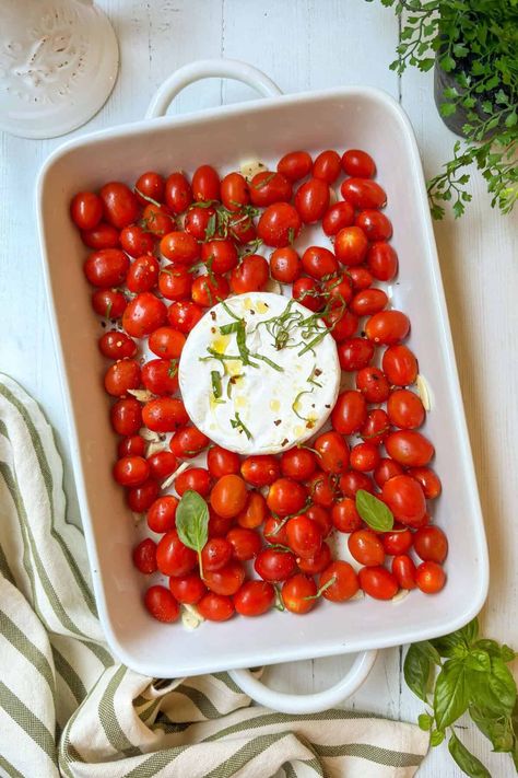 Baked Brie Pasta - 31 Daily Baked Brie Pasta, Recipe With Cherry Tomatoes, Brie Pasta, Ground Beef And Broccoli, Baked Brie Recipes, Greek Orzo Salad, 31 Daily, Baked Feta Pasta, Brie Recipes