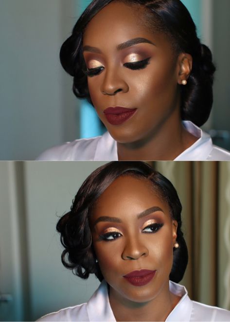 Wedding day bridal makeup for black women inspiration. Follow @shadedbyshay_ traveling bridal makeup artist Bridal Makeup For Black Women, Day Bridal Makeup, Bridal Makeup Natural Blonde, Fall Bridal Makeup, Dramatic Bridal Makeup, Bride Makeup Natural, Bridal Makeup For Brunettes, Bridal Makeup For Blondes, Black Bridal Makeup