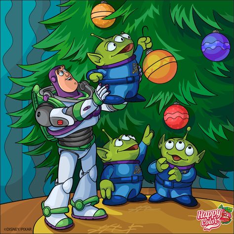 Disney Sketchbook, Disney Christmas Tree, April Art, Disney Paintings, Toy Story Alien, Christmas Musical, Disney Images, Cute Christmas Wallpaper, Holiday Wallpaper