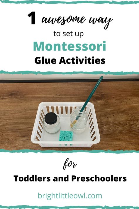 Montessori glue activities for toddlers and preschoolers, kindergarteners, pasting, glue tray, 2 years and 7 months old Toddler Glue Activities, Gluing Activities For Preschoolers, Montessori Toddler Room, Glue Activities, Montessori Stations, Be More Independent, Independent Toddler, Organizational Skills, Montessori Art