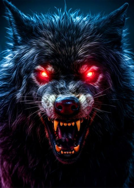 Angry Wolf Art, Wolf Alpha, Asura's Wrath, Wolf Art Print, Angry Wolf, Shadow Wolf, Wolf Poster, Wolf Photography, Wolf Artwork