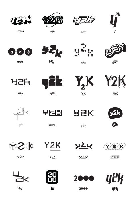 Y2K Aesthetic Institute on Behance Y2k Design Aesthetic, Logo Tipografi, Y2k Symbols, Y2k Designs, Y2k Aesthetic Institute, Y2k Poster, Alphabet Graffiti, Typographie Logo, Aesthetic Center