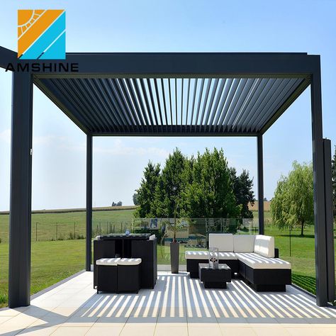 Residential Buildings Patio Aluminum Sun Shade Garden Awnings Louvre Roof Pergola , Find Complete Details about Residential Buildings Patio Aluminum Sun Shade Garden Awnings Louvre Roof Pergola,Awnings Garden,Aluminum Awnings,Sun Shade Pergola Roof from Awnings Supplier or Manufacturer-Suzhou Amshine Building Material Co., Ltd. Door Pergola, Pergola Gazebo, Aluminum Gazebo, Garden Awning, Louvered Pergola, Pergola Lighting, Modern Pergola, Aluminum Pergola, Gazebo Pergola