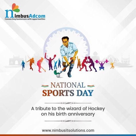 To demand more of yourself than you do of others is the first on any ladder of success. Remembering the legend on his birth anniversary! Happy national sports day to everyone. #NimbusAdcom #NationalSportsDay #SportsDay2021 #nationalsportsday2021 National Sports Day Poster, Sports Day Images, Sports Day Background, National Sport Day, Sports Day Poster, Dhyan Chand, Marriage Hall, College Reunion, National Sports Day