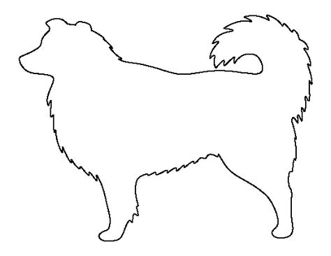 Australian shepherd pattern. Use the printable outline for crafts, creating stencils, scrapbooking, and more. Free PDF template to download and print at http://patternuniverse.com/download/australian-shepherd-pattern/ Australian Shepherd Outline, Printable Outline, Coloring Crafts, Dog Template, Dog Stencil, Hand Art Kids, Pocket Hugs, Aussie Shepherd, Aussie Dogs