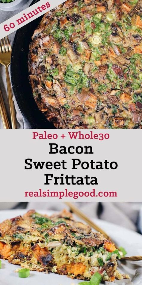 Paleo Frittata, Fritata Recipe, Potato Frittata Recipes, Sweet Potato Frittata, Sweet Potato Bacon, Bacon Frittata, Windmill Blades, Potato Frittata, Mini Frittata