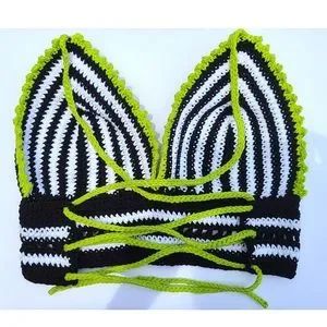 Hand Crafted | Tops | Beetlejuice Crochet Crop Top Goth Halloween Alternative | Poshmark Halloween Crop Top Crochet, Crochet Top Goth, Beetlejuice Crochet Pattern Free, Beetle Juice Crochet, Goth Crochet Top, Gothic Crochet Patterns Free, Goth Crochet Patterns, Goth Crochet Patterns Free, Crocheting Outfits