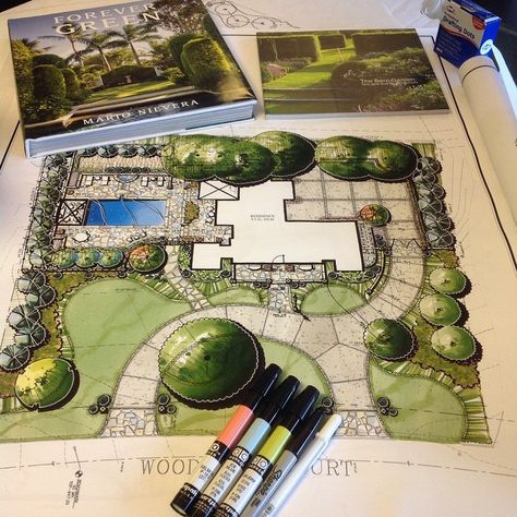 Master Plan of a newly renovated project. We are looking forward to seeing it blossom this spring! #SWH #landscapearchitecture #design #art… Site Development Plan Architecture, Site Development Plan, Villa Architecture, Oval Pool, Landscape Architecture Plan, Landscape Design Drawings, Landscape Architecture Drawing, Development Plan, Landscape Sketch