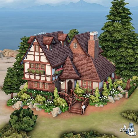 Sims 4 Garden Cc Maxis Match, Sims 4 Victorian House, Sims 4 Packs, Sims 3 Houses Ideas, Sims4 Lookbook, German Houses, Sims Inspiration, Die Sims 4, Sims Houses