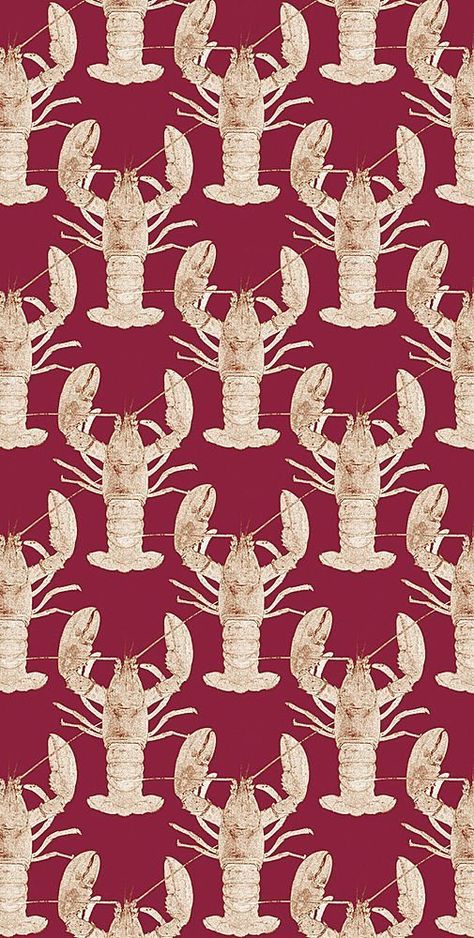 Crawfish Wallpaper, Lobster Wallpaper, Lobster Fest, Sailboat Print, Mudroom Design, Contemporary Textiles, Animal Patterns, Pattern Play, Nautical Fashion